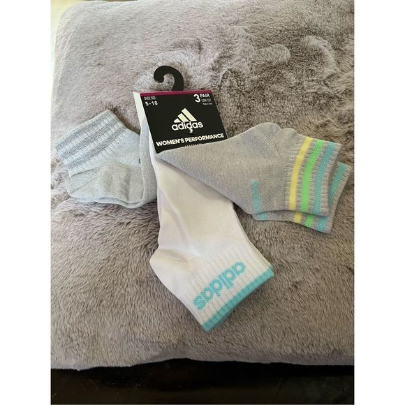 Adidas 3 Pack Ankle Socks - Picture 1 of 3